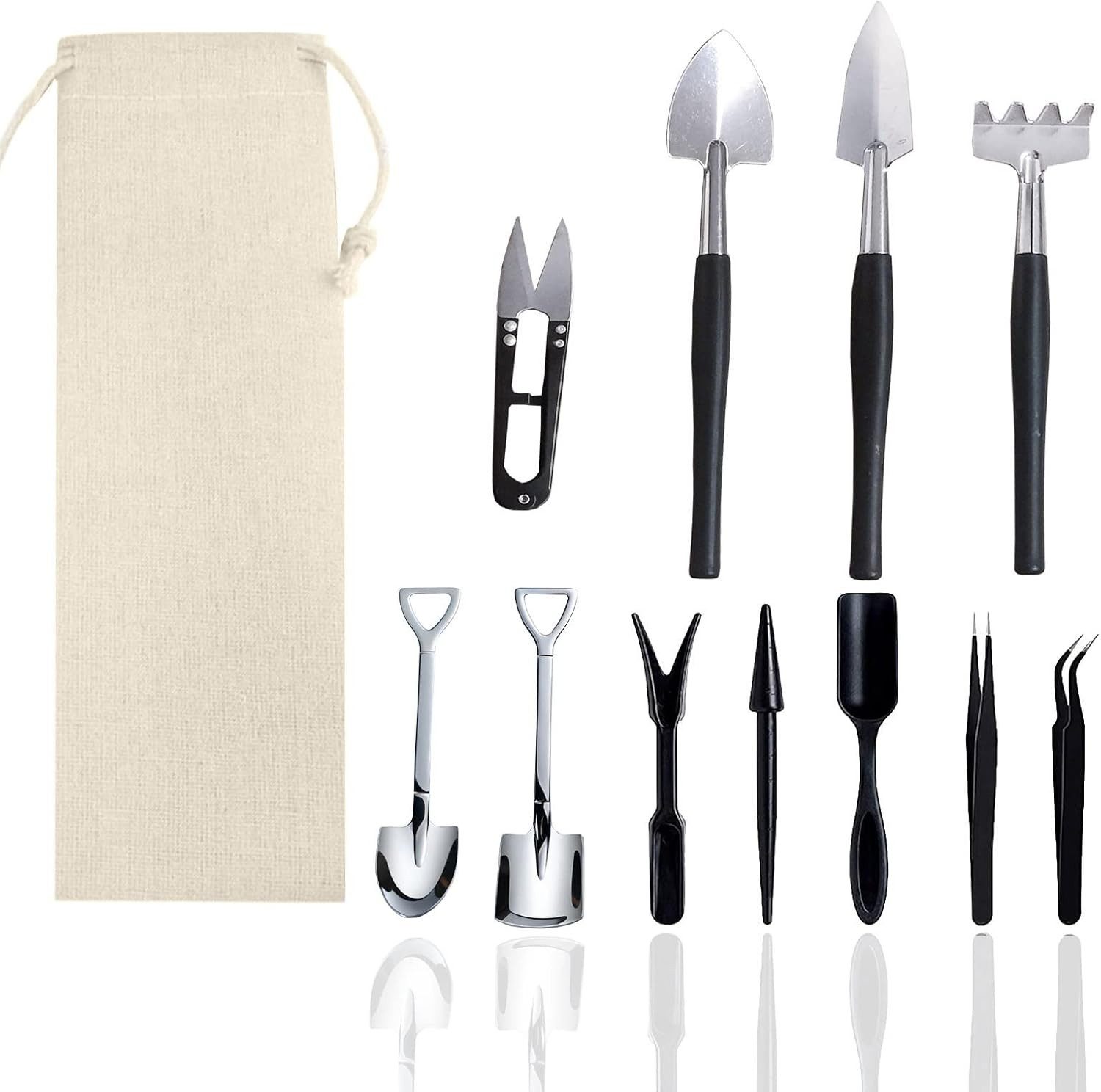 FELIXLEO Gartenpflege-Set 12 Stück Sukkulenten Werkzeugset für Bonsai und Kakteen