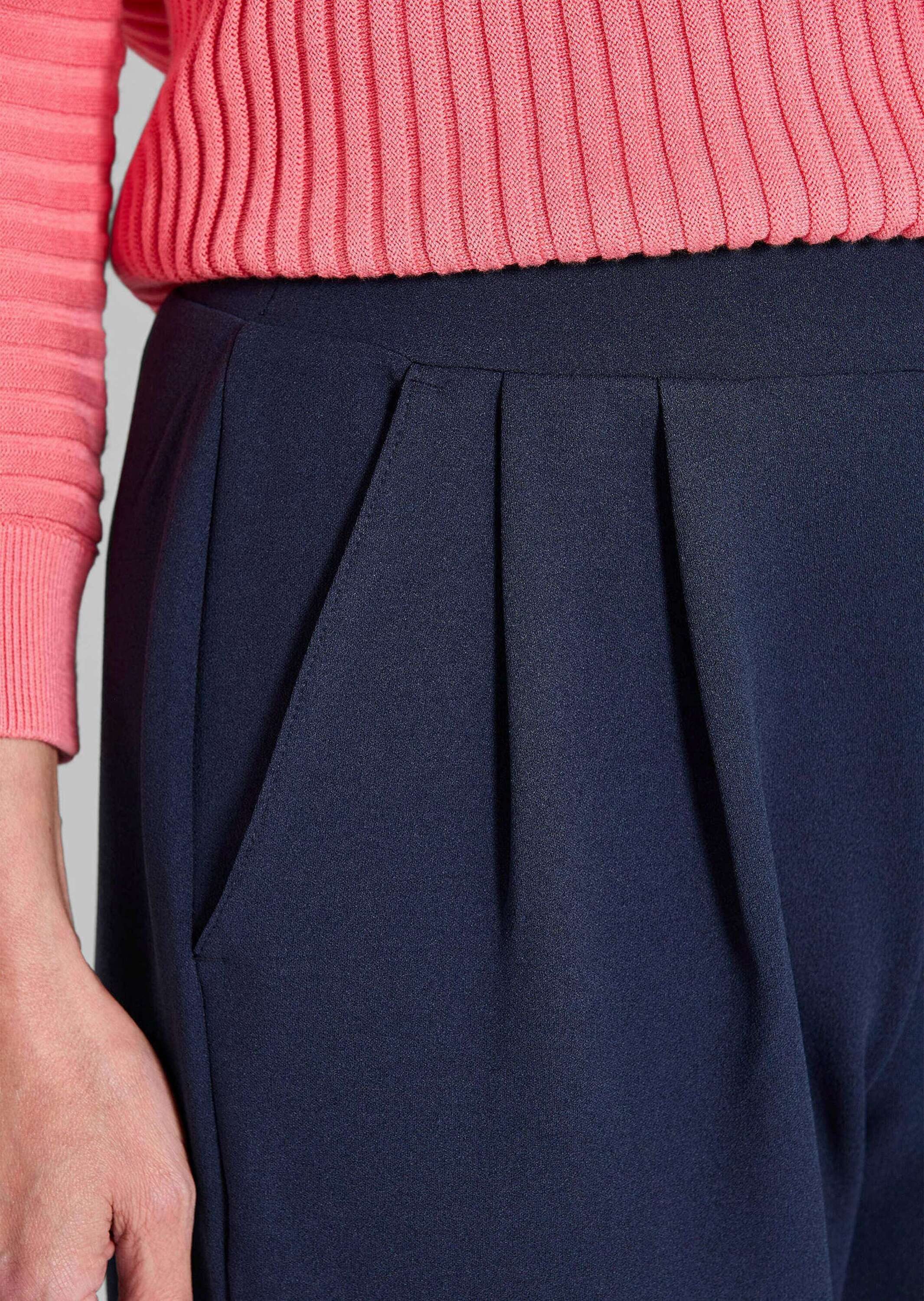 GOLDNER Schlupfhose Businesshose SARA mit Komfortbund Krepphose mit elastischem Bund, Taschen, Bundfalten