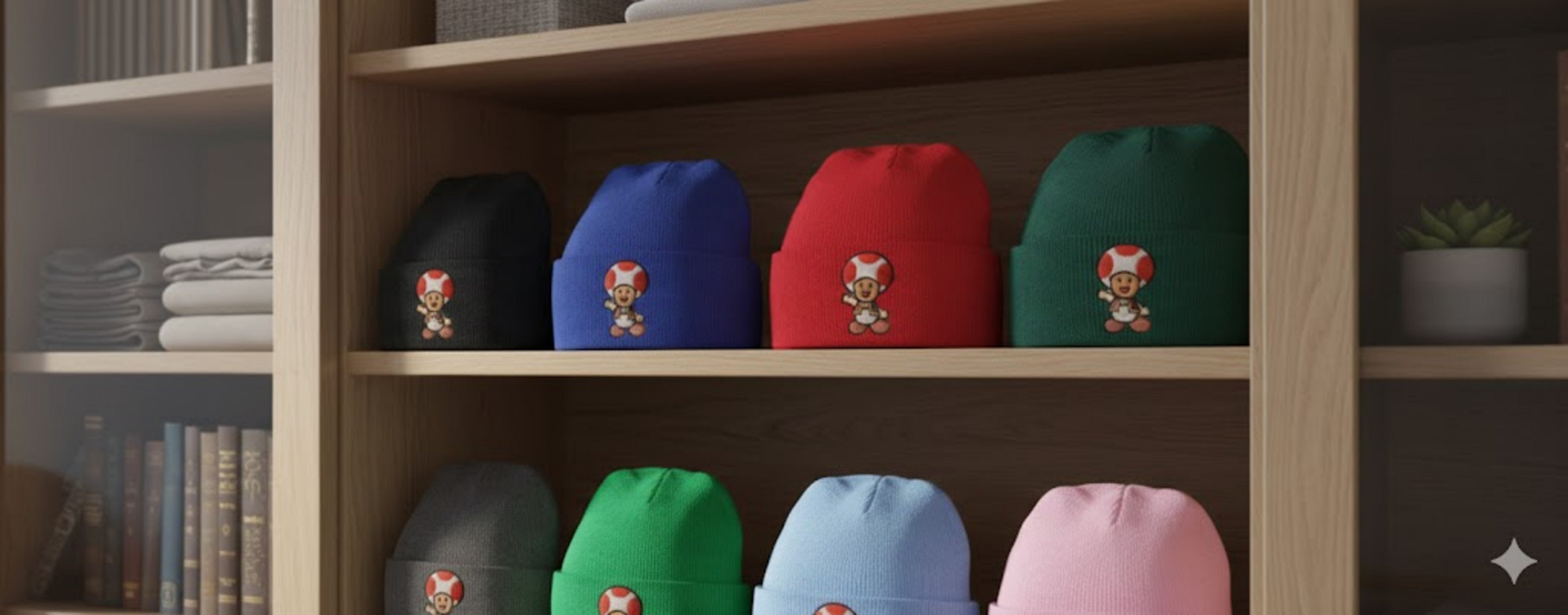 Blondie & Brownie Beanie Toad – Kultige Mütze für Super Mario-Fans, Komfortabel & Warm