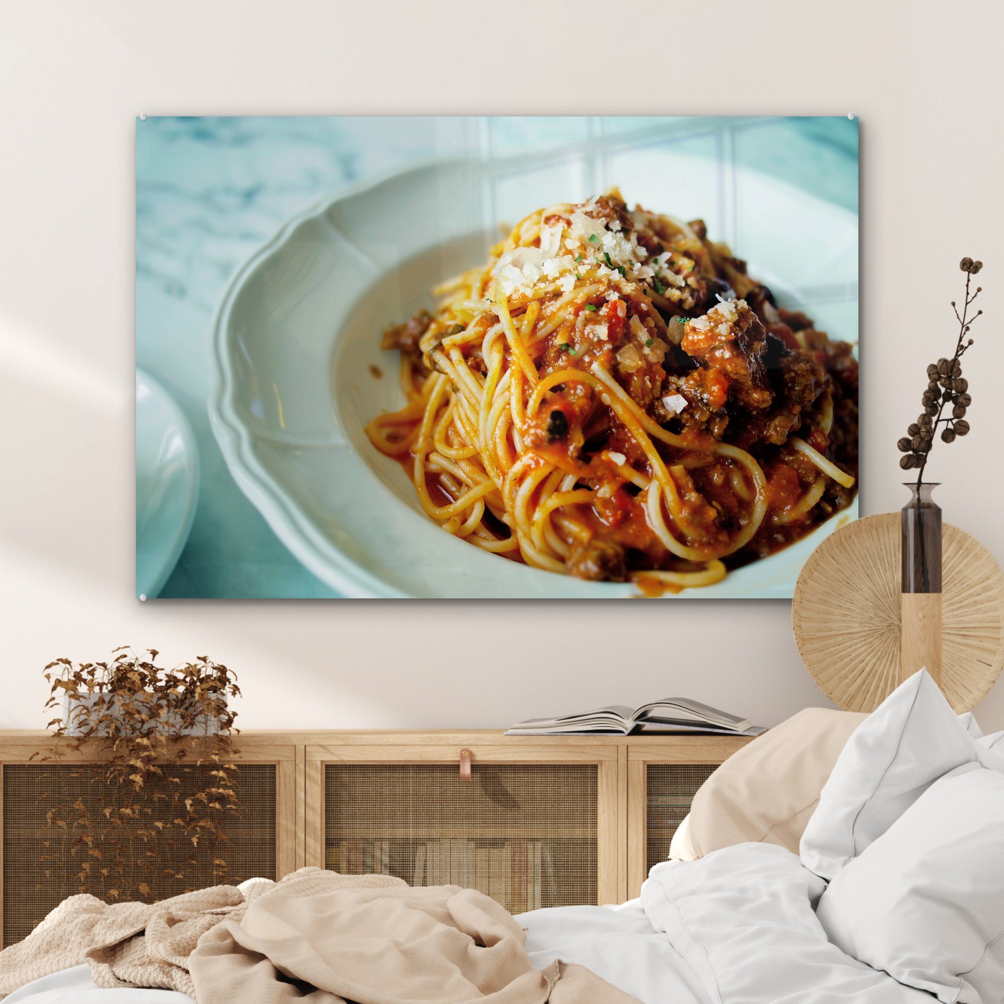 (1 Wohnzimmer Schlafzimmer Bolognese, & Acrylglasbilder Spaghetti St), MuchoWow Acrylglasbild