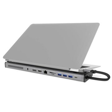 NO NAME Laptop-Dockingstation M.2 NVMe® USB-C® Gen 2 Docking Station, integrierter Kartenleser, USB-C® Power Delivery