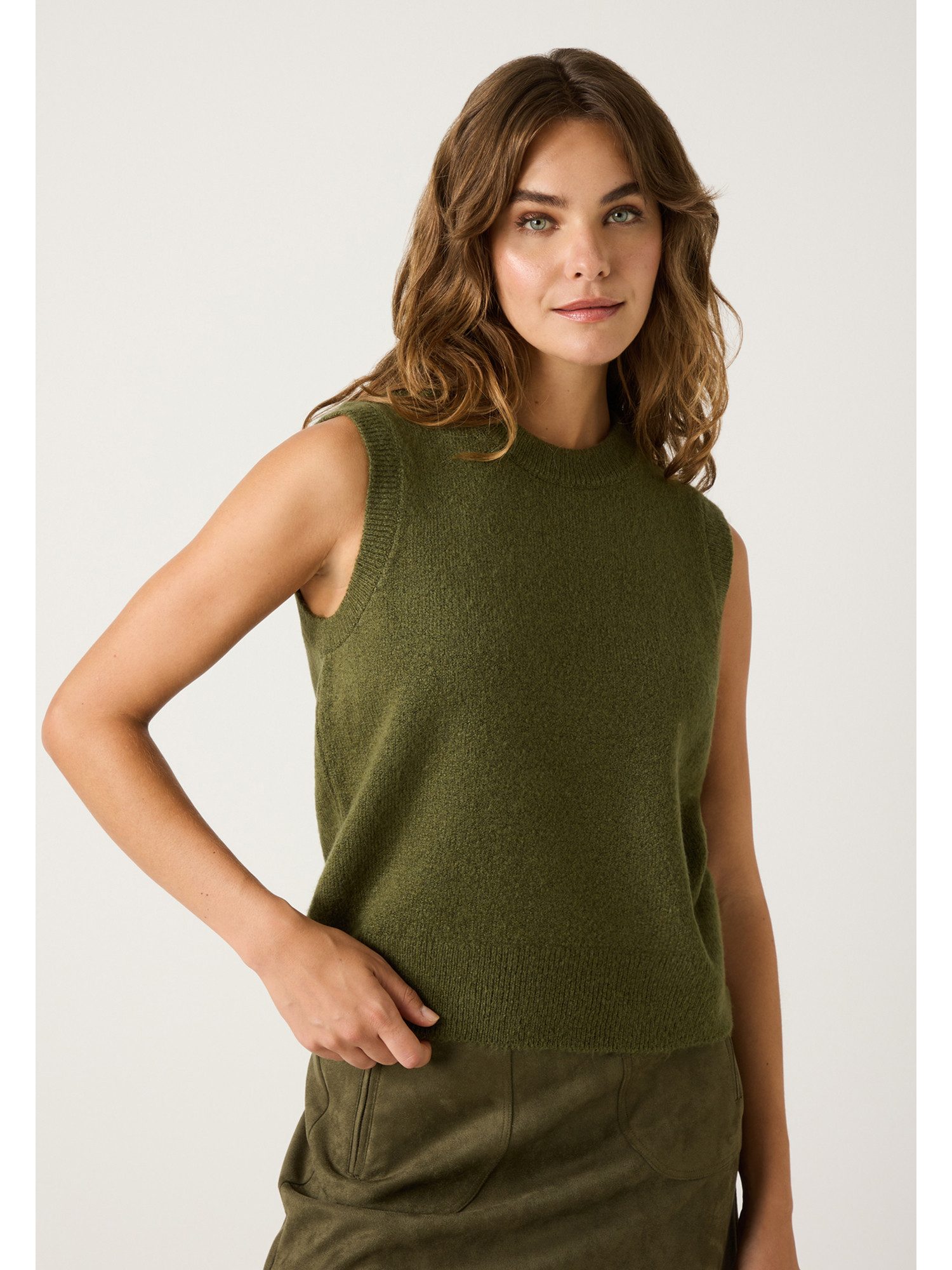 MORE&MORE Pullunder softer Rundhals-Strickpullunder günstig online kaufen