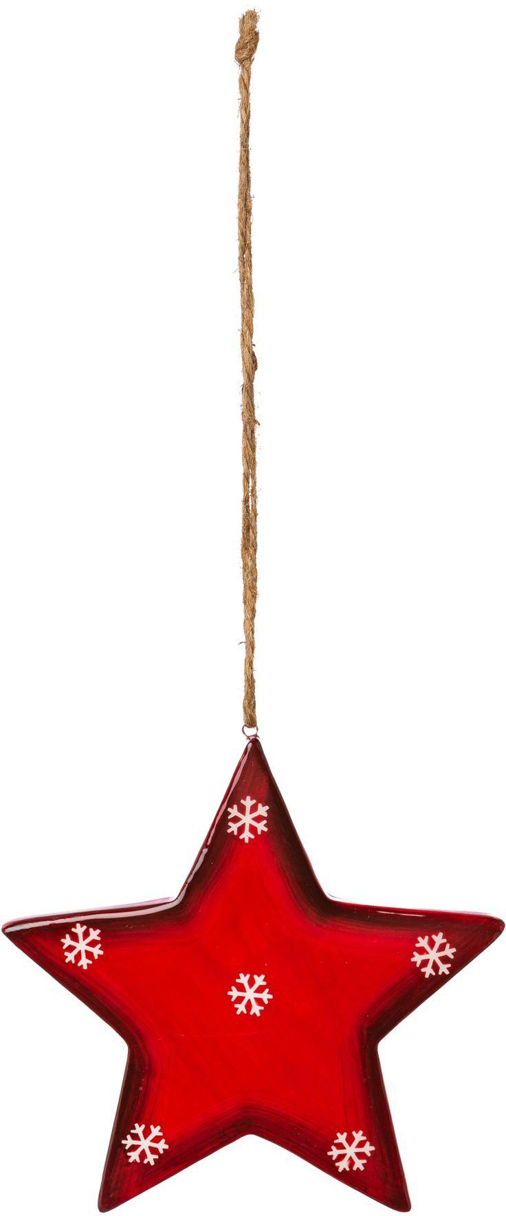Weihnachtsdeko deco Dekostern Christbaumschmuck, Creativ 6 Schneeflocken-Design rot, mit Weihnachtsstern, St.,