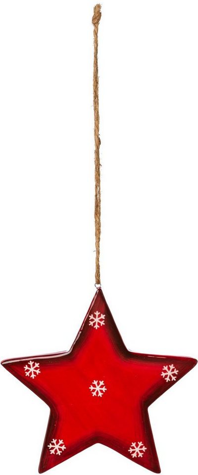 Christbaumschmuck, St., Weihnachtsdeko rot, mit Creativ Schneeflocken-Design 6 Weihnachtsstern, deco Dekostern