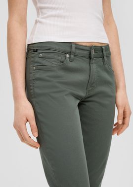 QS Stoffhose Jeans / Regular Fit / Mid Rise / Slim Fit Label-Patch