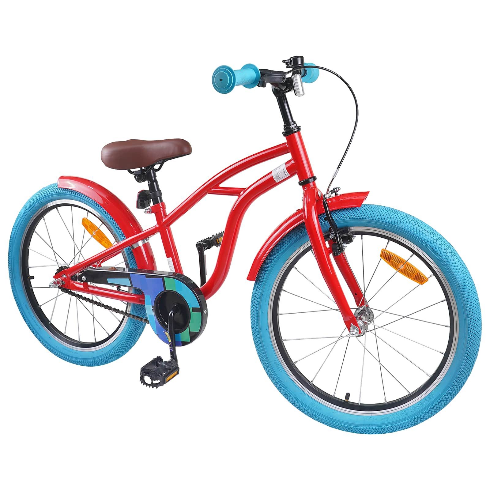 vidaXL Kinderfahrrad 137 x 54 x 79 cm Kinderfahrrad 20 Zoll für 6-11 Jahre alt Rot
