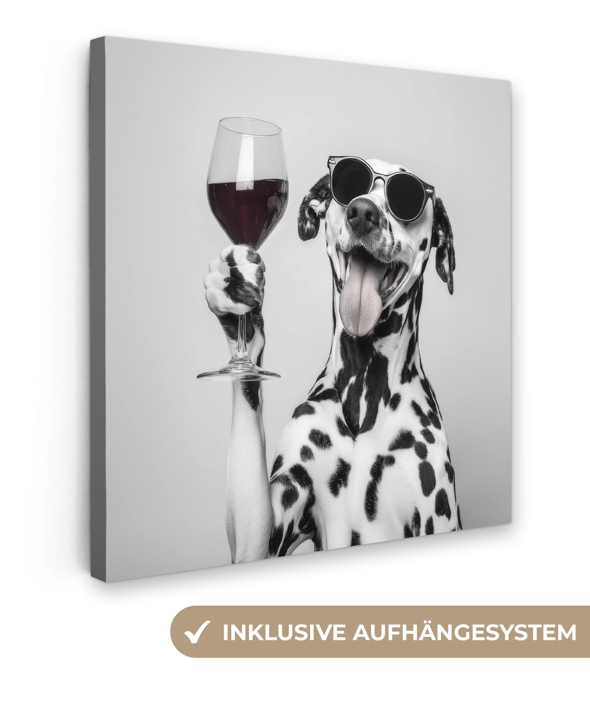 OneMillionCanvasses® Leinwandbild Sonnenbrille - Dalmatiner - günstig online kaufen