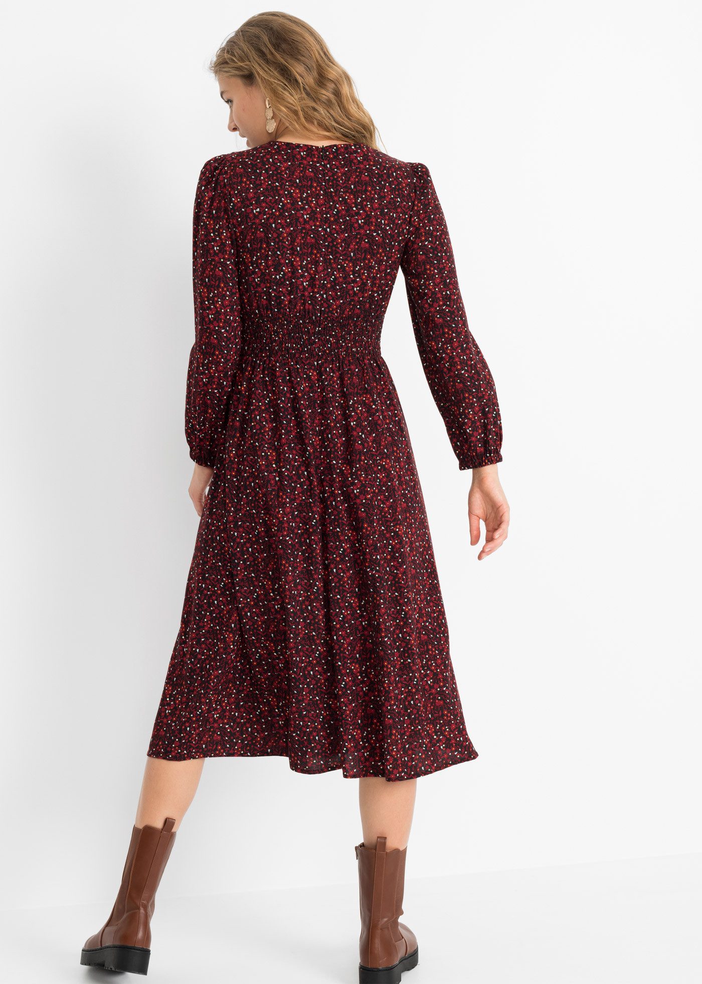 bonprix Midikleid für die Herbstsaison, aus Viskose, Oversize-Passform