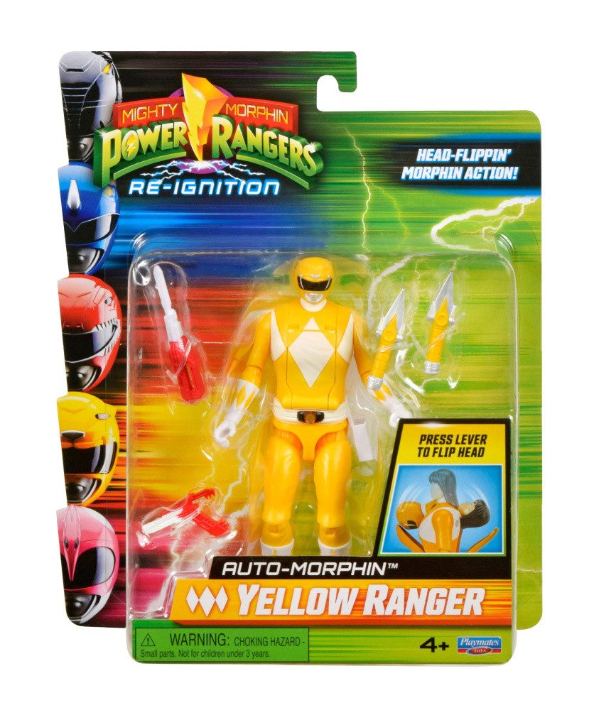 Playmates Toys Actionfigur Power Rangers Actionfigur Auto-Morphin Yellow Ranger 12 cm