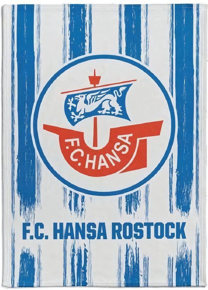 Wohndecke Flanell-Fleecedecke Streifen, FC Hansa Rostock