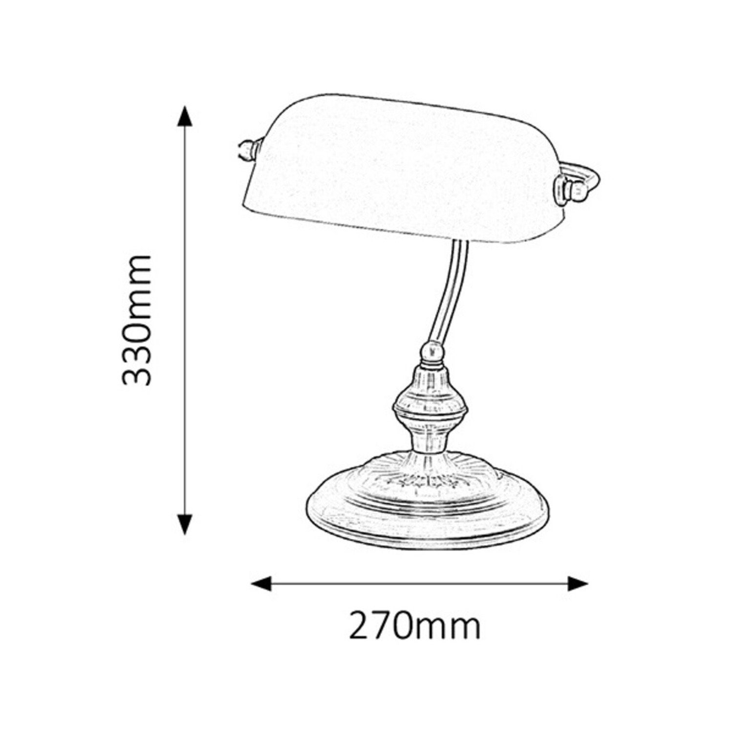 4038, Rabalux Metall Glasschirm mit Schreibtischlampe aus Tischleuchte
