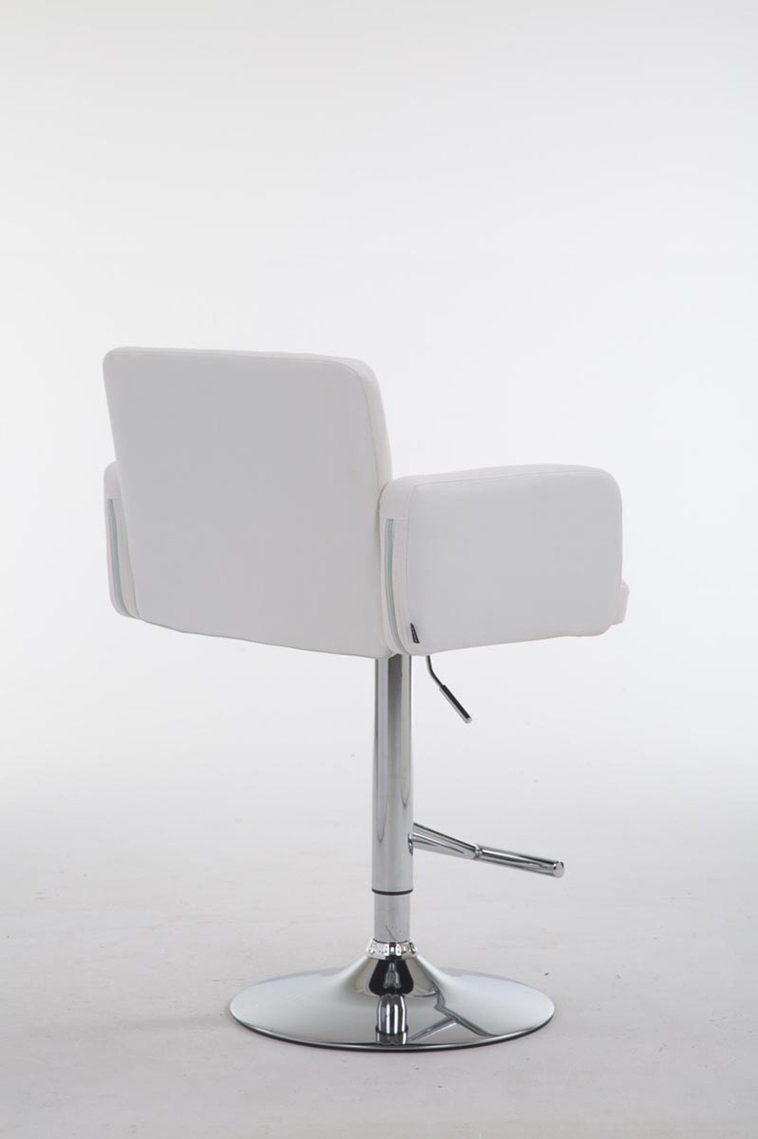 Weiß für hoher Küche), Angeles Hocker Metall - (mit - Sitzfläche: Kunstleder Gestell: drehbar Rückenlehne 360° & höhenverstellbar - Theke chrom - Barhocker Los TPFLiving