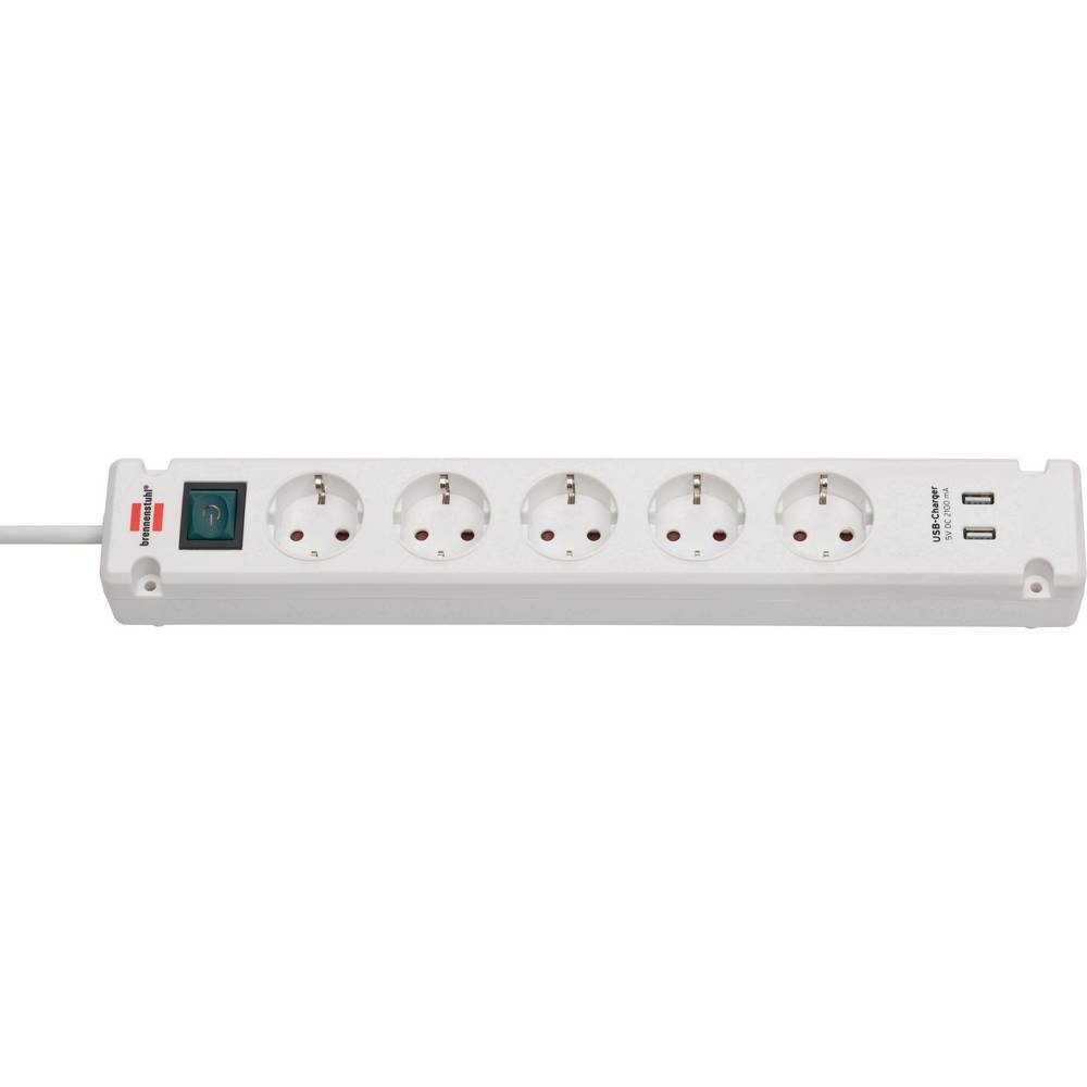 Brennenstuhl Steckdosenleiste Bremouta 5 fach mit USB 1150660325 Steckdosenleiste, mit USB