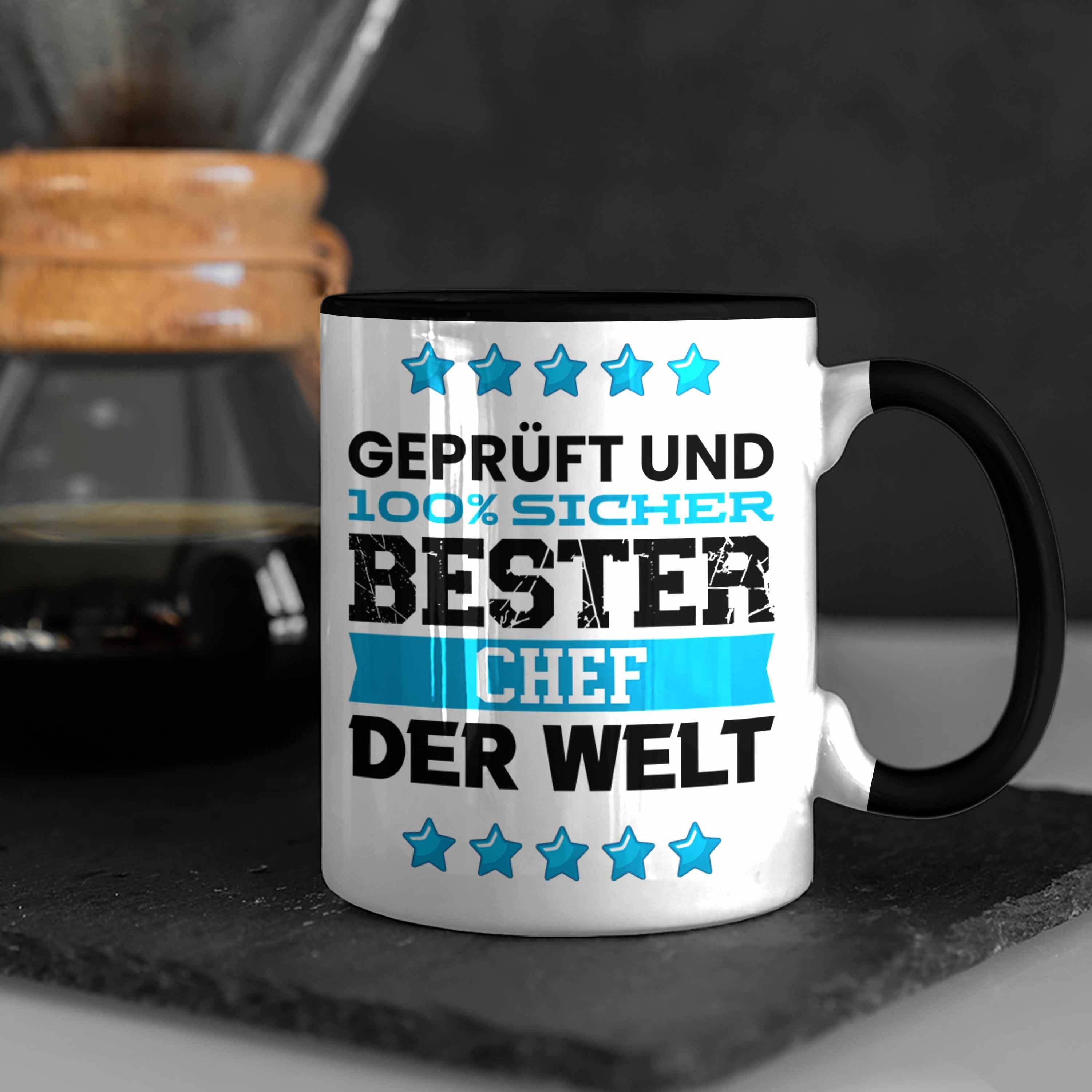 Schwarz Tasse Chef Tasse Trendation Bester Geschenk Trendation für Chef - Welt Geburtstag Der