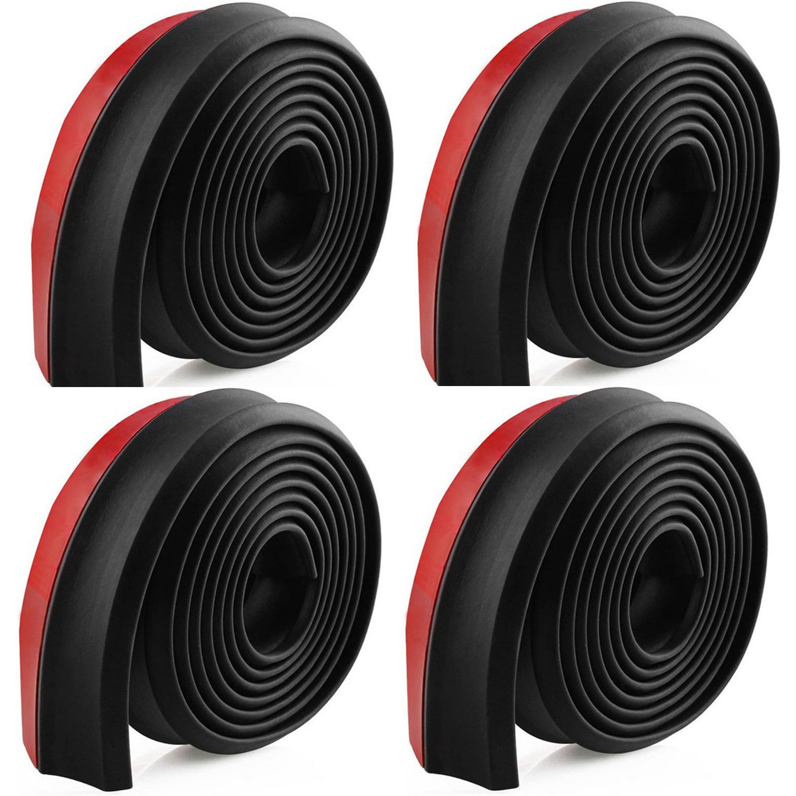 BlingBin Frontstoßstange Universal Frontspoiler Lippe Spoiler Splitter Protector Gummistreifen, 4 Stück, 4-St., 4pcs, universelle Passform für die meisten Autos