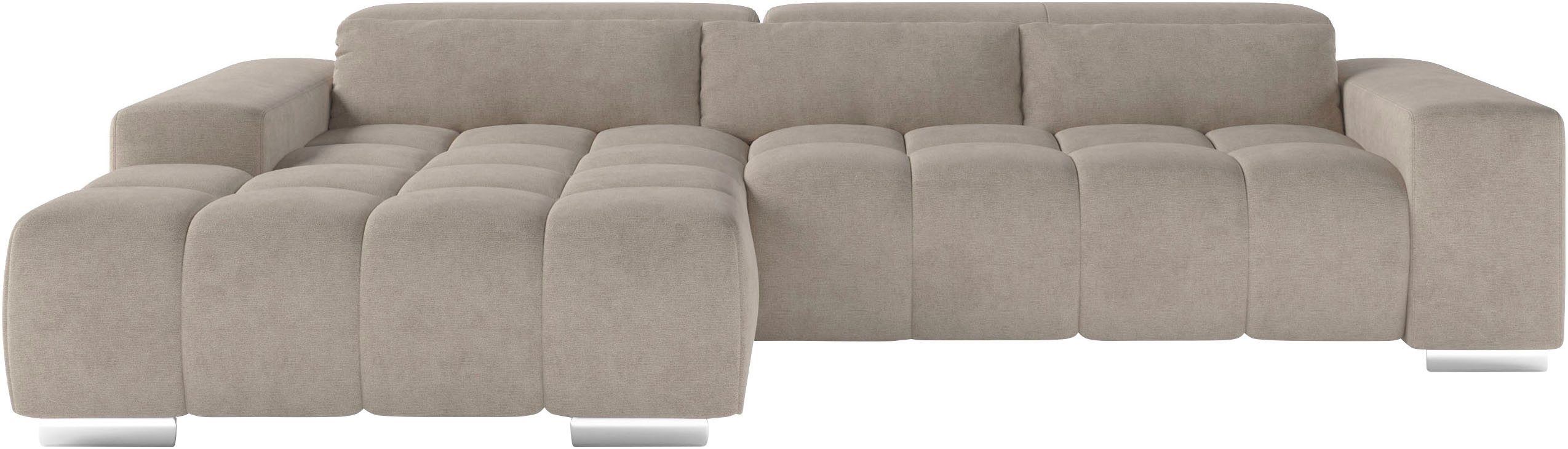 COTTA Ecksofa Orion L-Form, mit 2x Kopfteilverstellung & 3 Nierenkissen