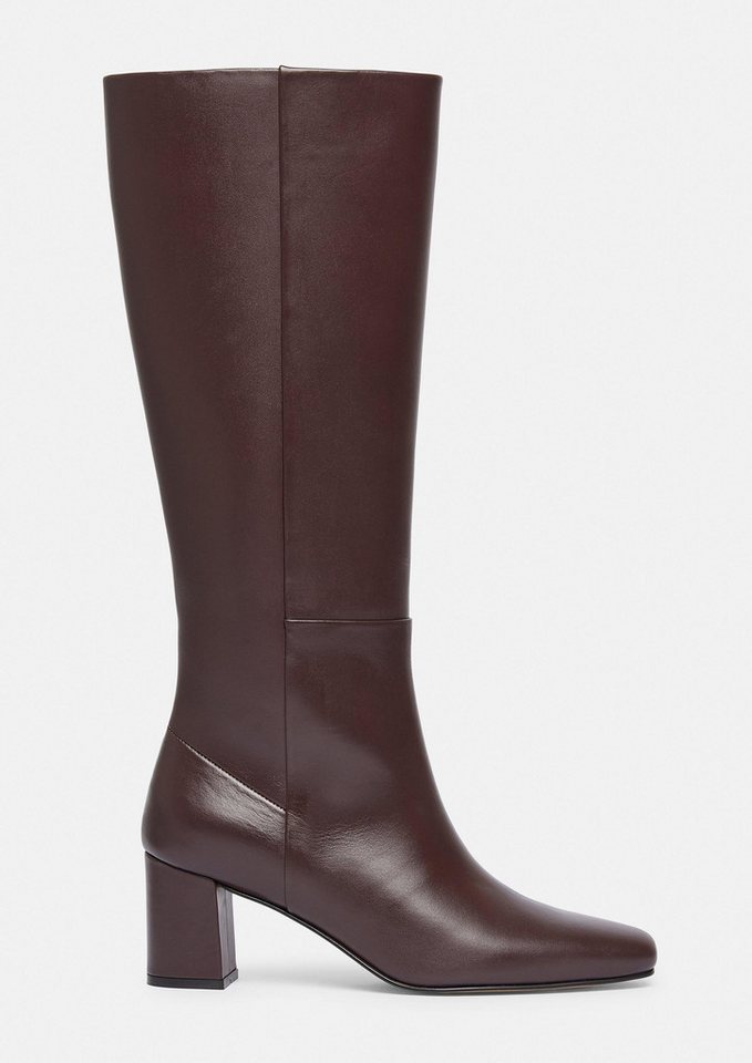 comma Stiefel Stiefel Kniehohe Boots aus glattem Rindsleder