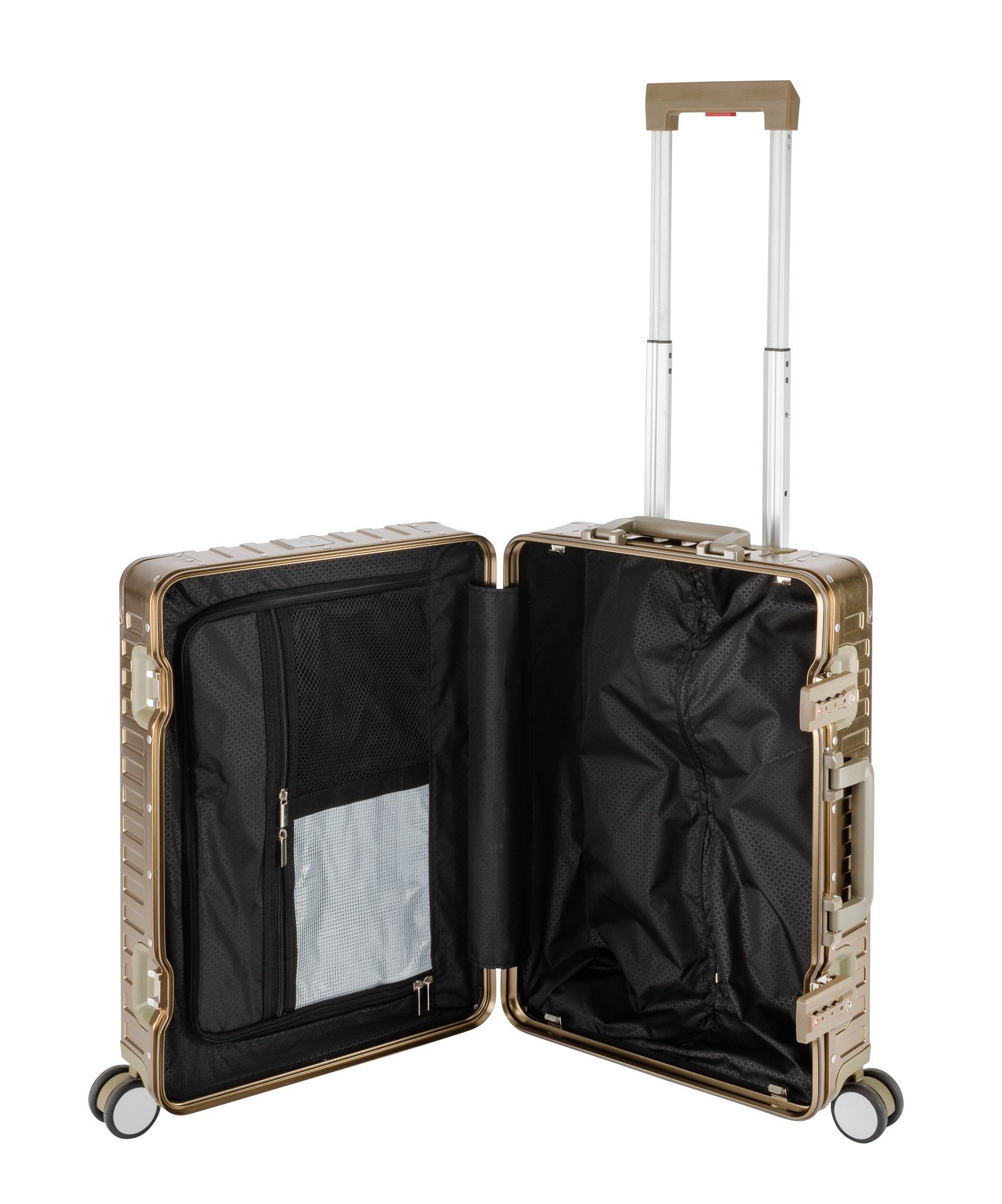 Travelhouse Handgepäckkoffer Tokyo, 4 Rollen, Aluminium Hartschale TSA Zahlenschloss Aluminium-Rahmen