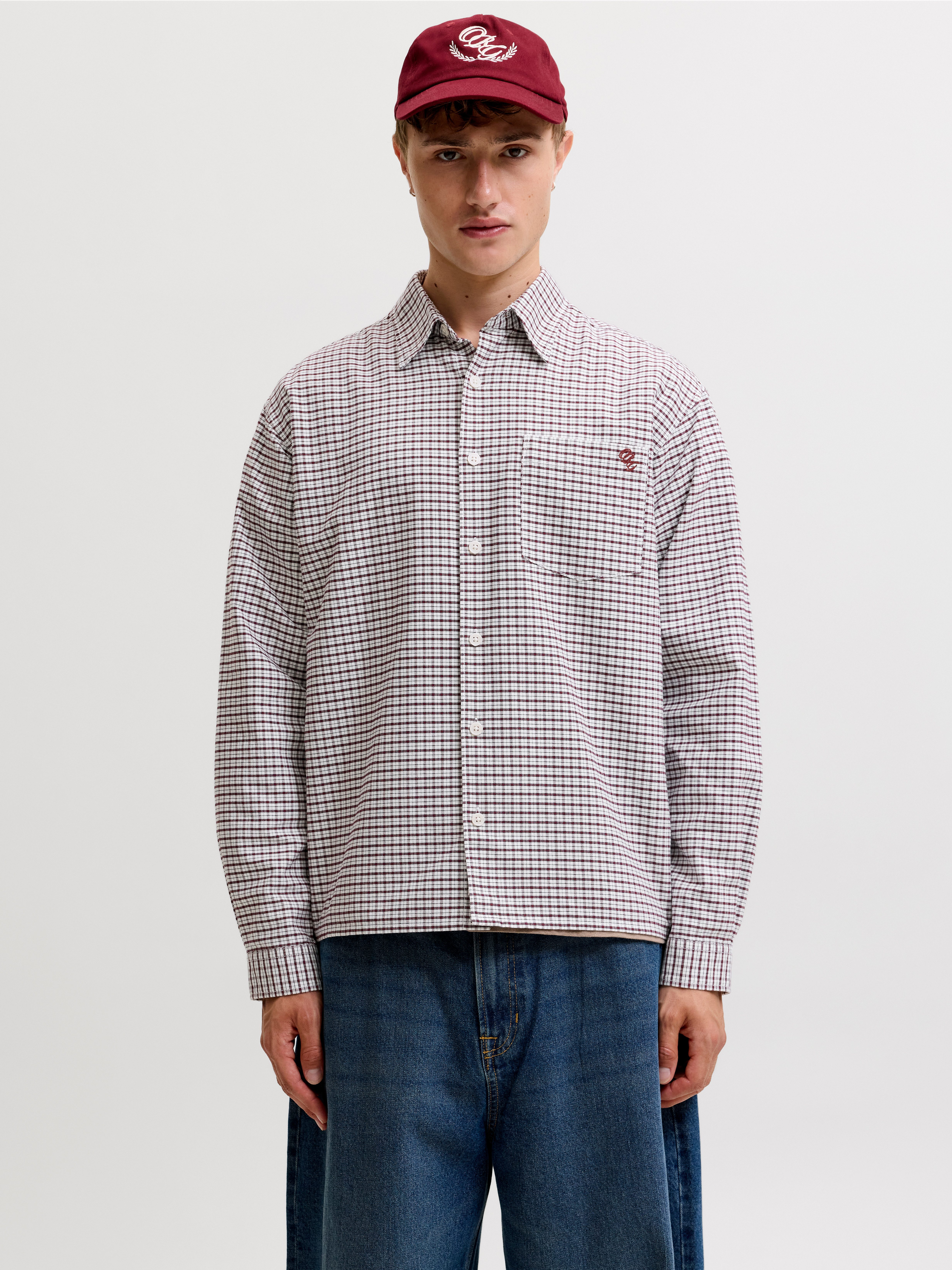 Jack & Jones Langarmhemd JORFREDERIKSBERG OXFORD SHIRT LS SN Baumwolle, locker geschnitten