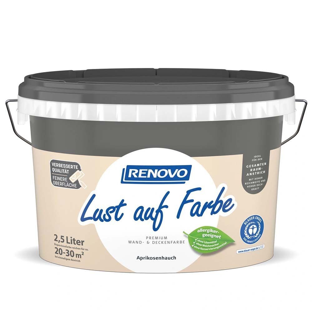 Renovo Wandfarbe Renovo Wand- und Deckenfarbe Lust auf Farbe matt 2,5 Ltr. Aprikosenhau