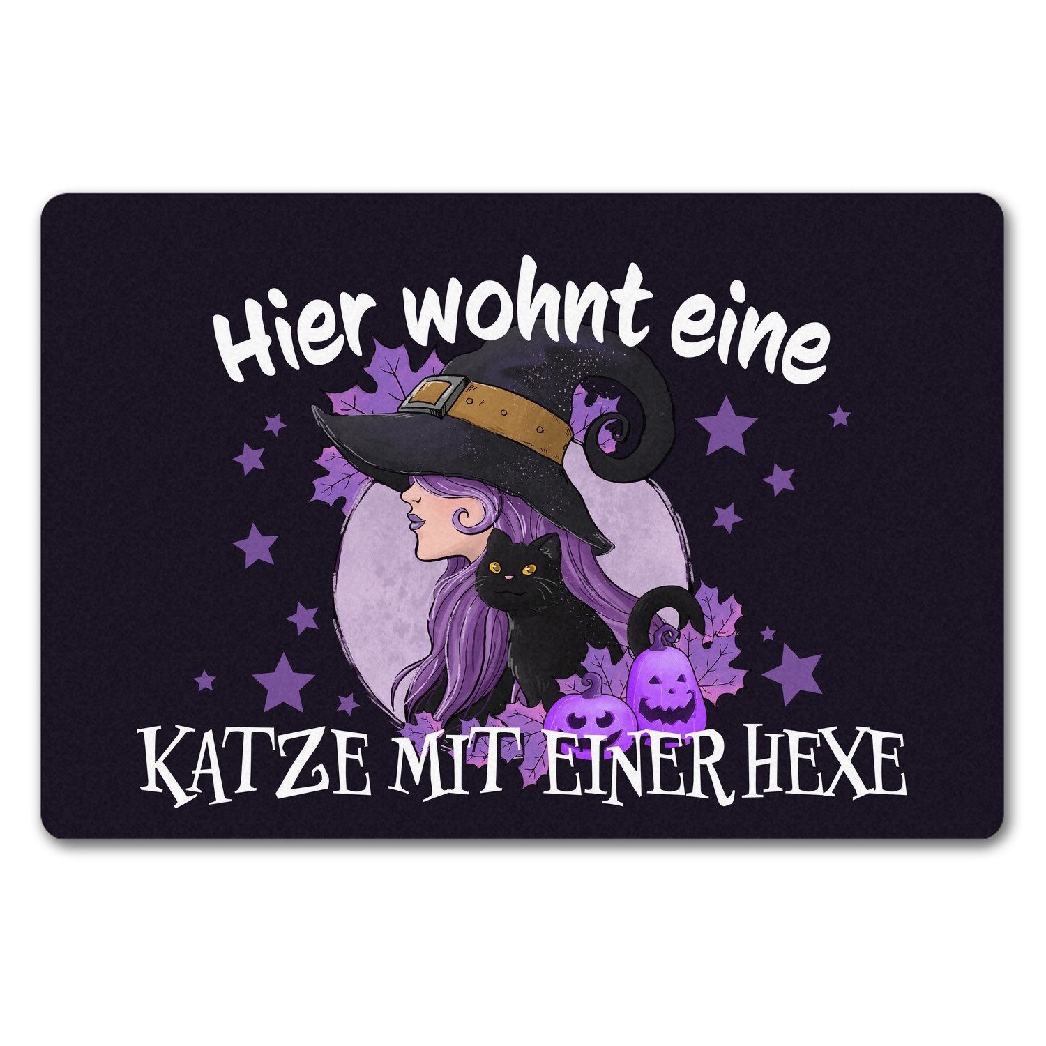 speecheese Fußmatte Hexerei Fußmatte in 40x60 cm ohne Rand mit Spruch Hier wohnt eine und