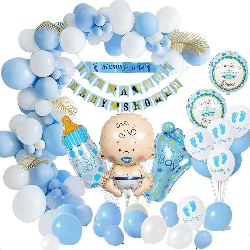 KLLGIA Luftballon Babyparty-Dekoration, Junge, blaue Dekoration