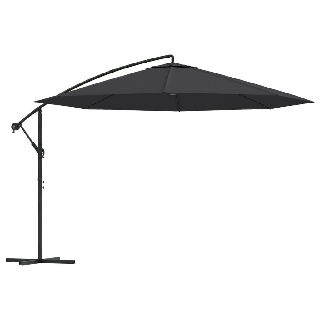 Sonnenschirm Ampelschirm mit Aluminium-Mast 350 cm Schwarz