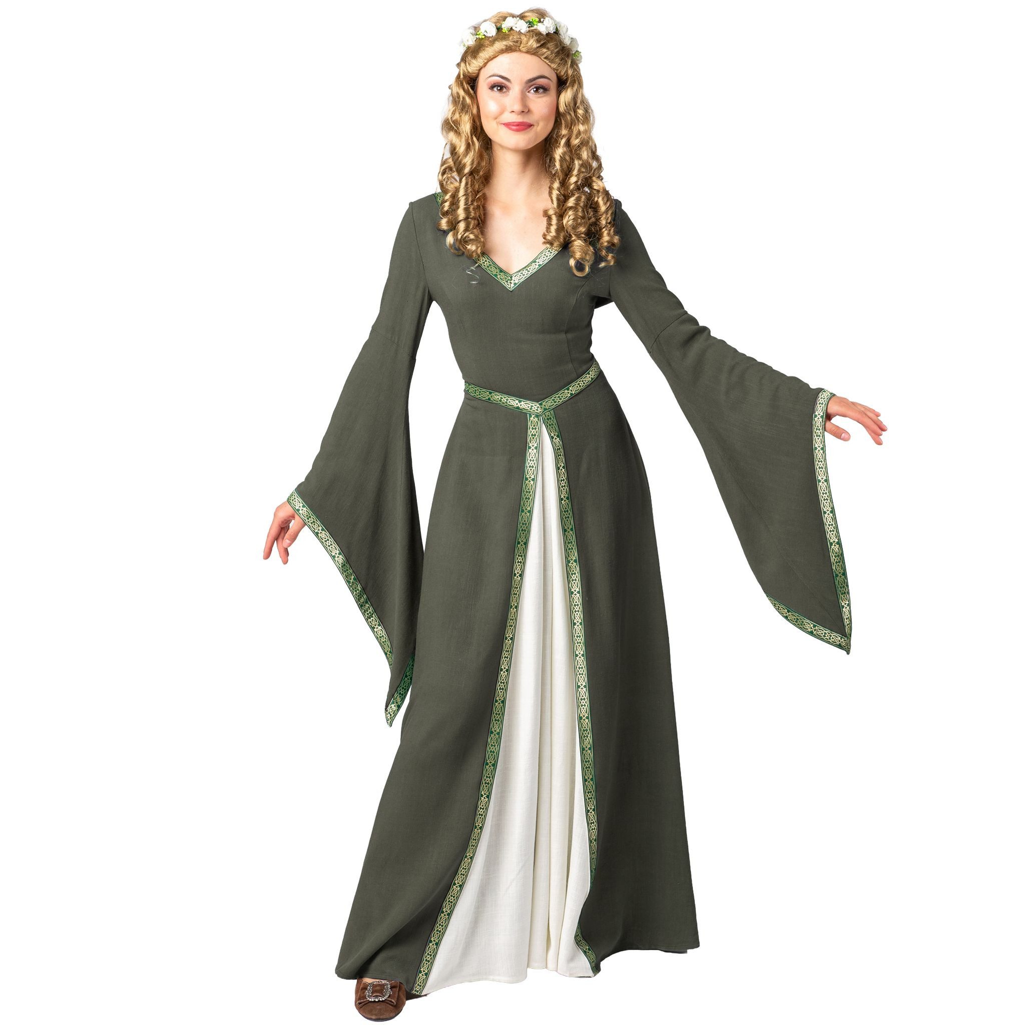 Orlob Kostüm Mittelalter Kleid Hedwig Grün mit Schnürung Damen günstig online kaufen