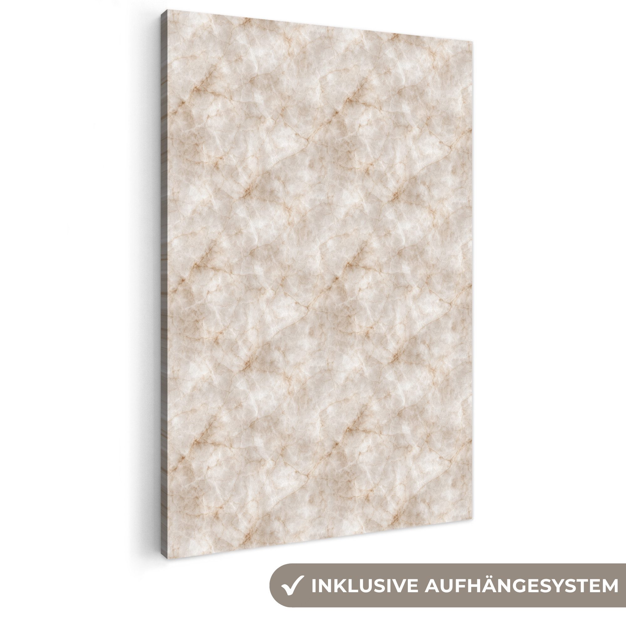 OneMillionCanvasses® Leinwandbild Marmor - Muster - Klassisch, Fotodruck (1 St), Bilder groß Wohnzimmer Schlafzimmer 80x120 cm