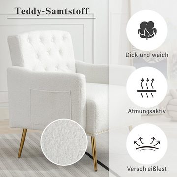 DOTMALL Sessel schlichter Teddy-Samt-Sessel, gepolsterter Sessel, TV-Sessel
