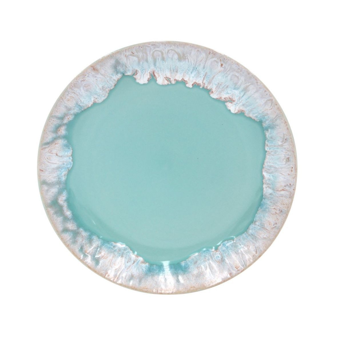 Costa Nova Frühstücksteller Taormina Aqua Salat/Dessert/Frühstücksteller, 21,6 cm, Casafina, (1 St), Hohe Brenntemperaturen, porenfrei hygienisch, wärmeschockbeständig