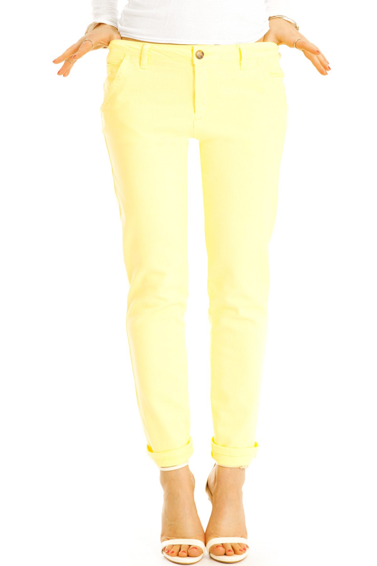 be styled Chinos Medium waist Chinohose bunte Матерчатые брюки bequem - Damen - j37L-1 mit Stretchanteil