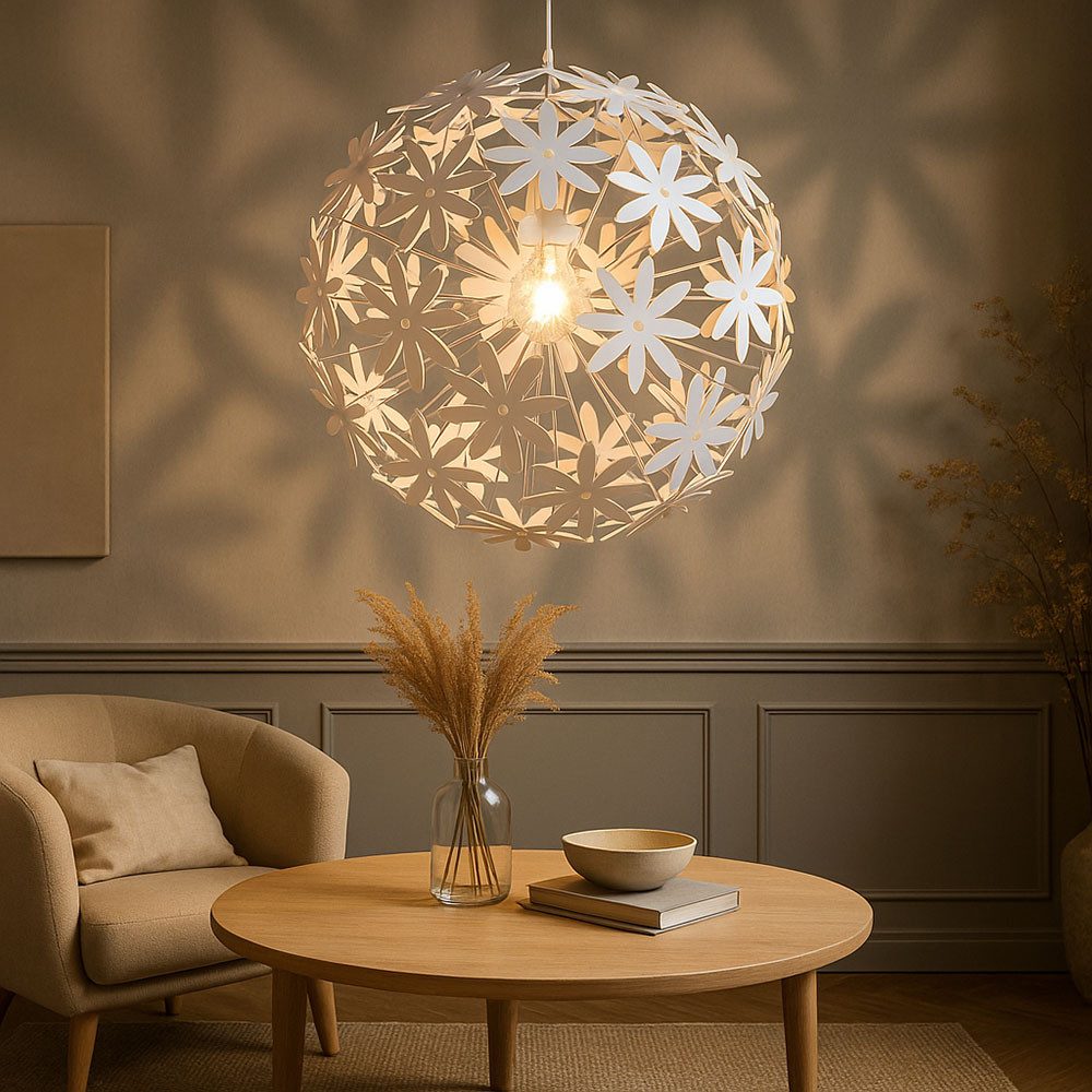 GLOBO LIGHTING LED Deckenleuchte, Leuchtmittel inklusive, Warmweiß, Pendelleuchte mit Blüten zum Zusammenstecken