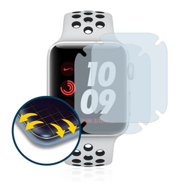 BROTECT Full-Screen Schutzfolie für Apple Watch Nike Plus Series 3 (38 mm), Displayschutzfolie, 2 Stück, 3D Curved matt entspiegelt Full-Screen Anti-Reflex