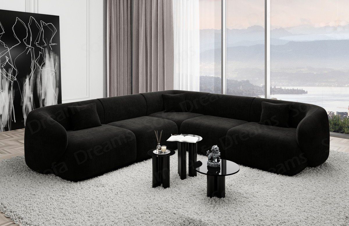 Sofa Dreams Ecksofa Polster Design Samtstoff Sofa Marbella L Form Stoffsofa, Loungesofa
