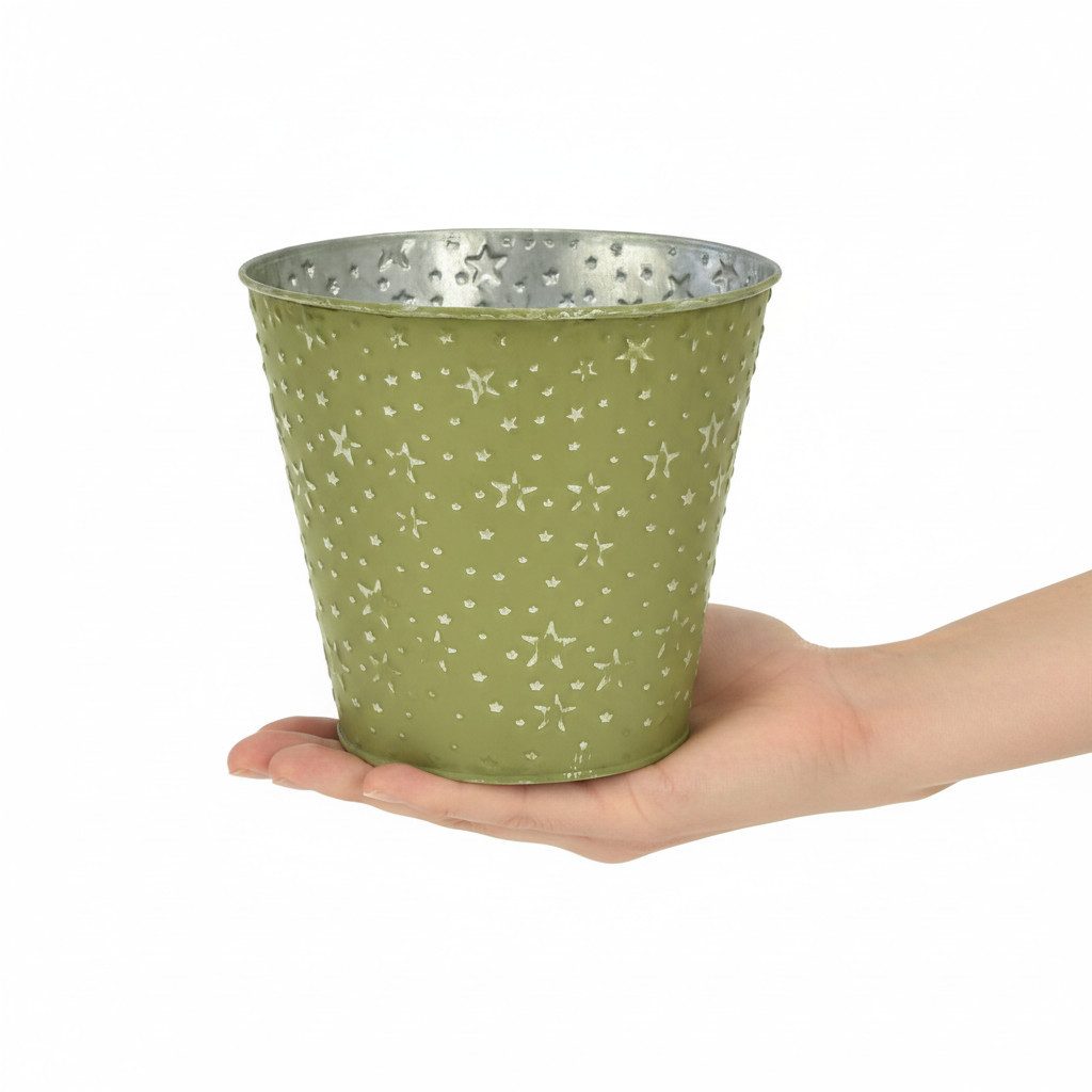 Florists Products Übertopf Metall Blumentopf mit Sternen Motiv für stilvolle Dekoration