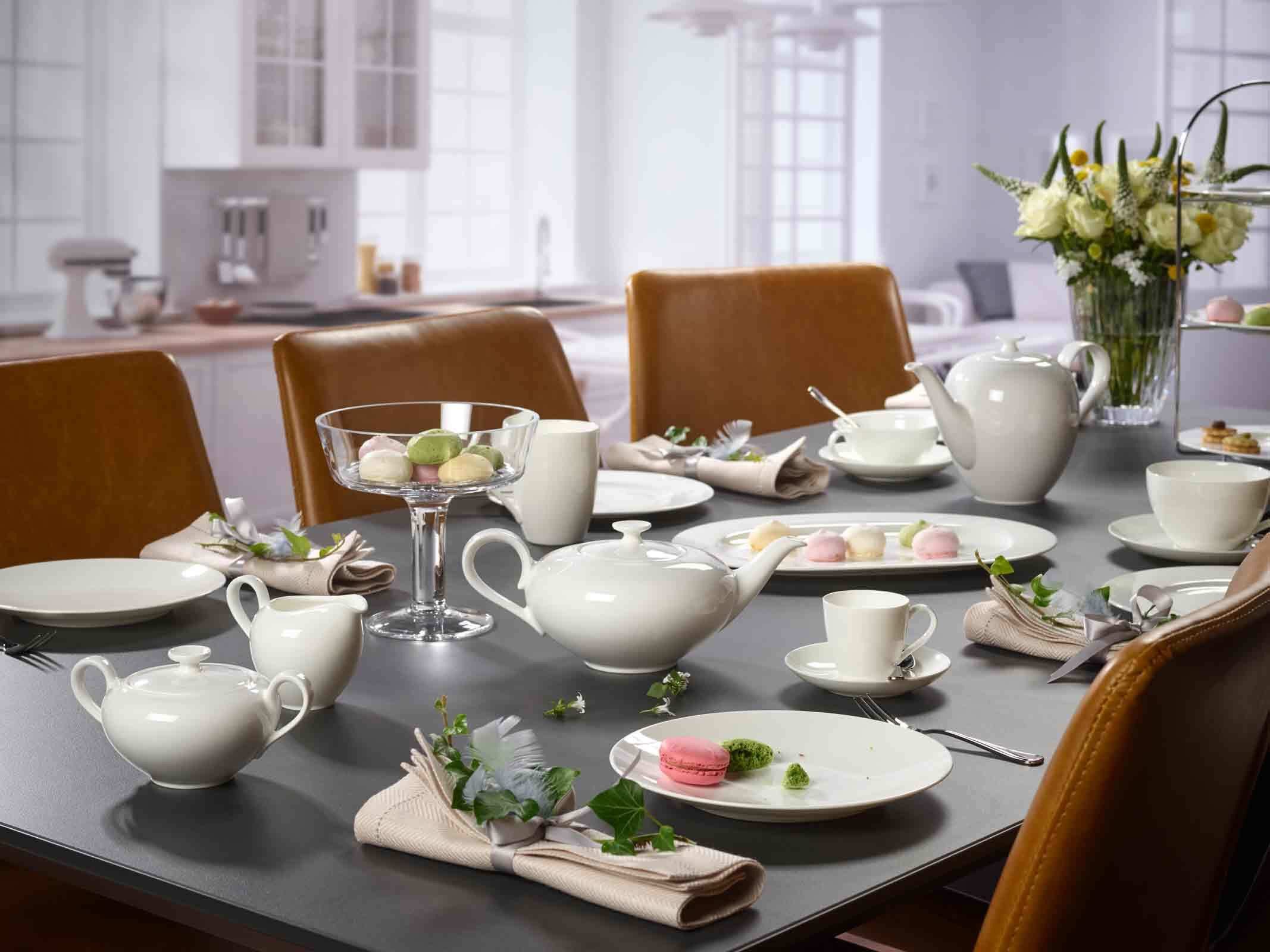 Villeroy & Boch Tasse Anmut Teetassen 140 ml 6er Set, 6-tlg., Porzellan