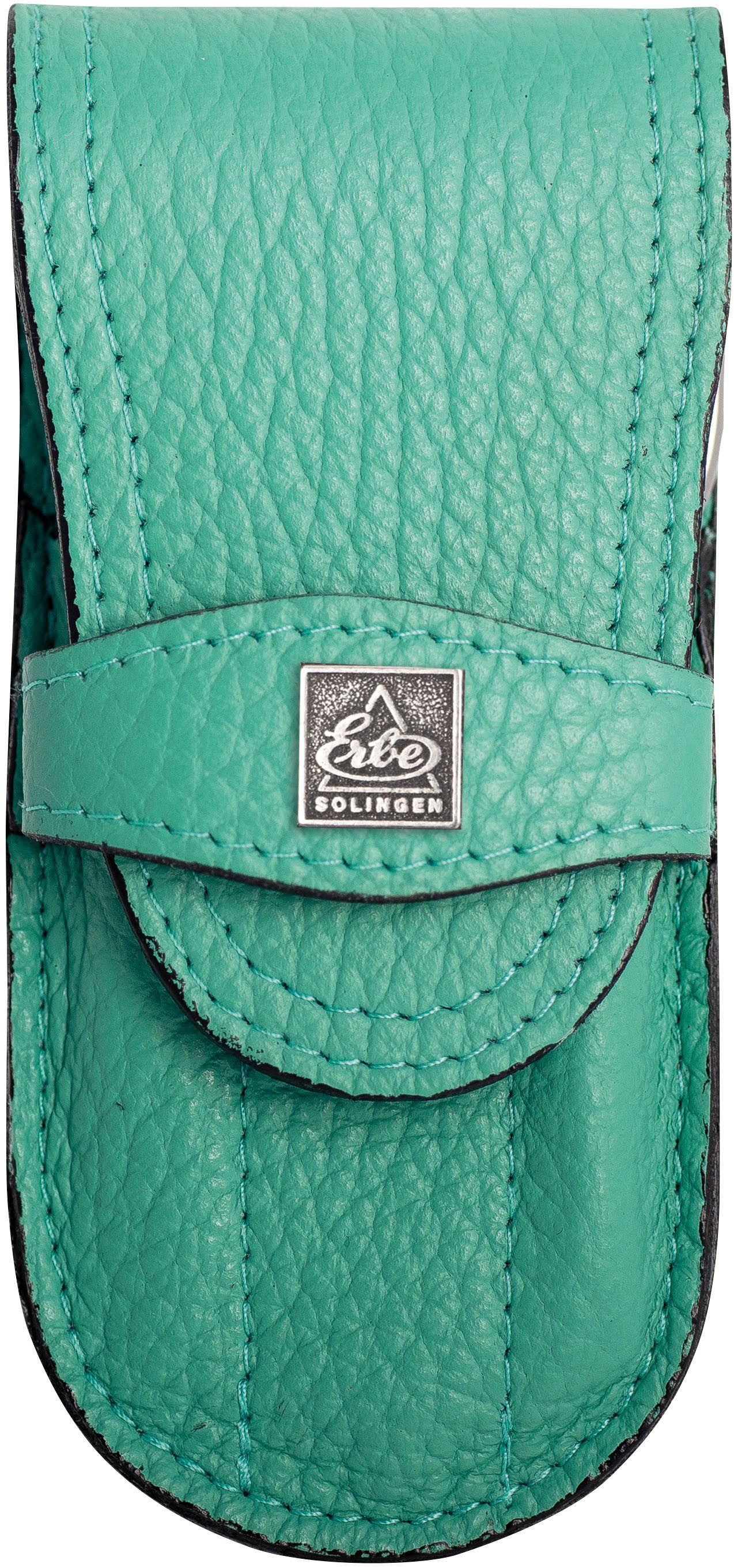 ERBE Maniküre-Etui ERBE Maniküre Set Steck-Etui Serie "Piemont", hellgrün, 4-tlg., Inox, 4 tlg., Echtleder, rostfreie Instrumente, Hergestellt in Solingen/Deutschland