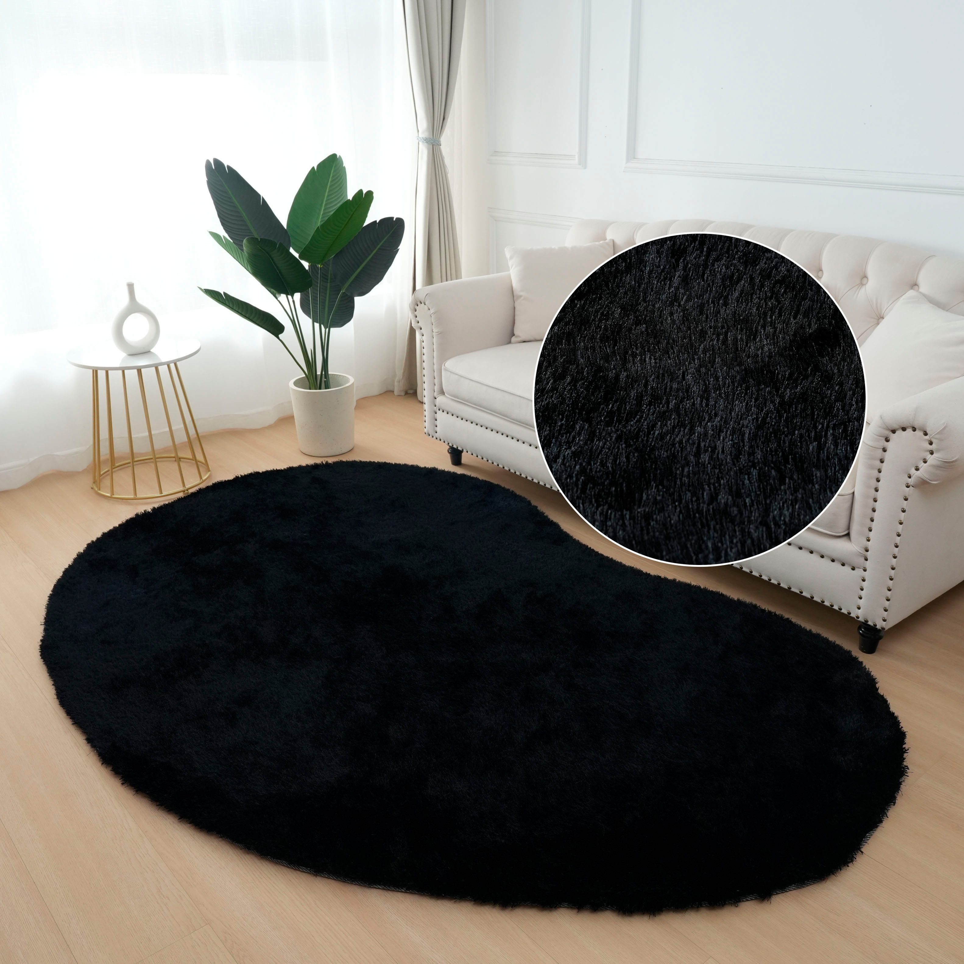 Bruno Banani Hochflor-Teppich Dana Bean shape, günstig online kaufen