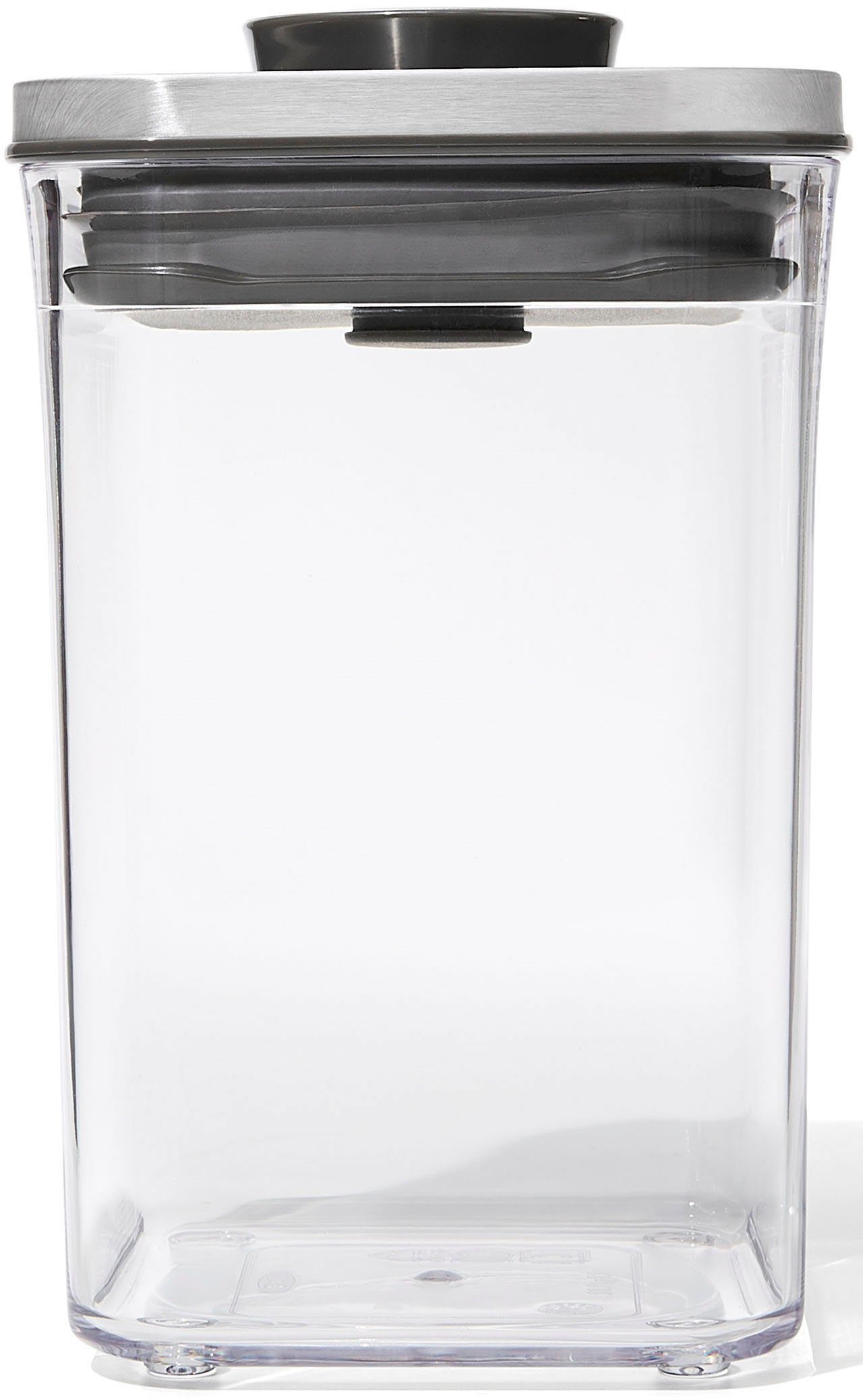 OXO SteeL Vorratsdose Pop, Edelstahl, Kunststoff, (1-tlg), KLEINES QUADRAT KURZ - 1L