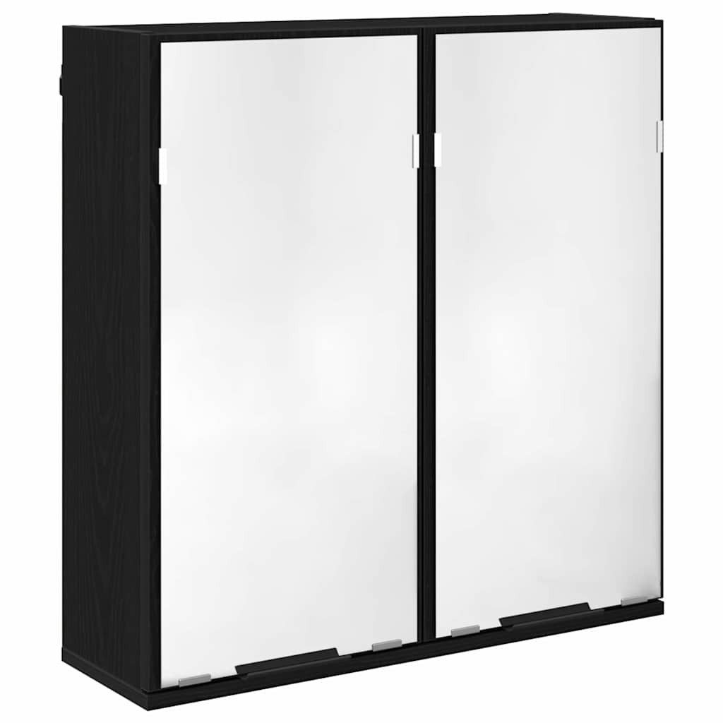 vidaXL Badezimmer-Set Badezimmerschrank-Set 3 Stk. Schwarz Eichen-Optik Holzwerkstoff, (3-St) – Bild 5 von 5