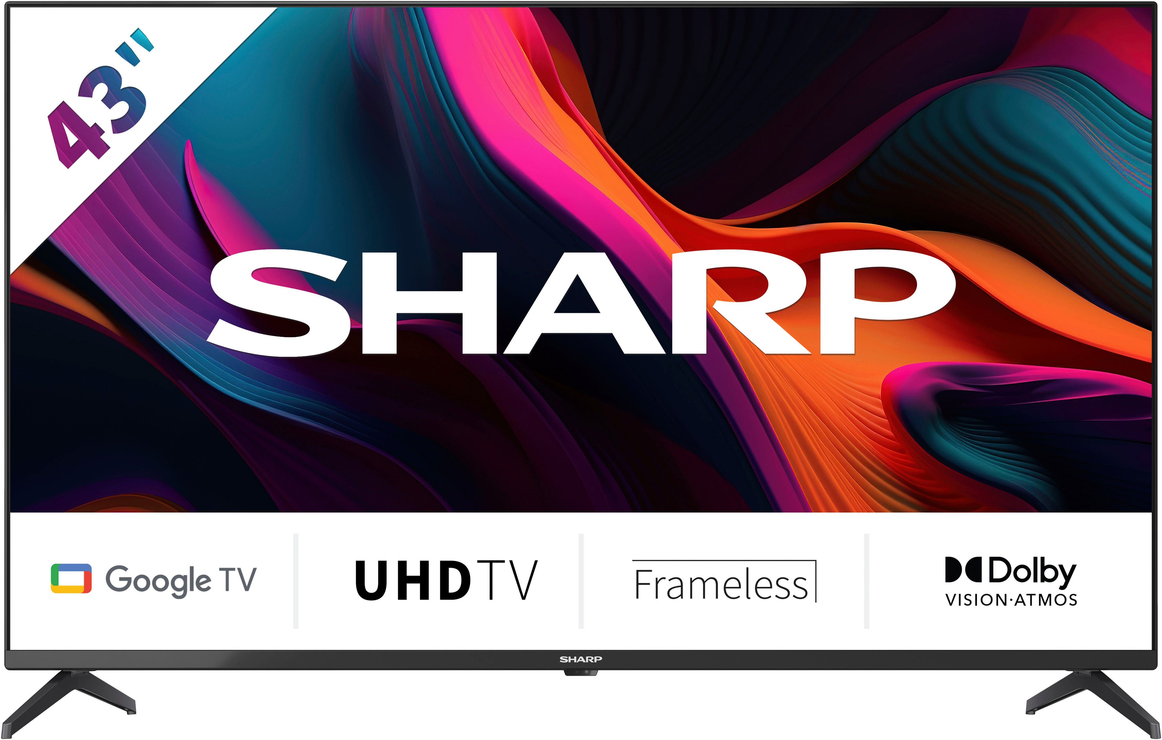 Sharp 4T-C43GLx LED-Fernseher (108 cm/43 Zoll, 4K Ultra HD, Google TV, Smart-TV, 4K Ultra HD, Dolby Atmos, Dolby Vision, HDMI 2.1 mit eARC)