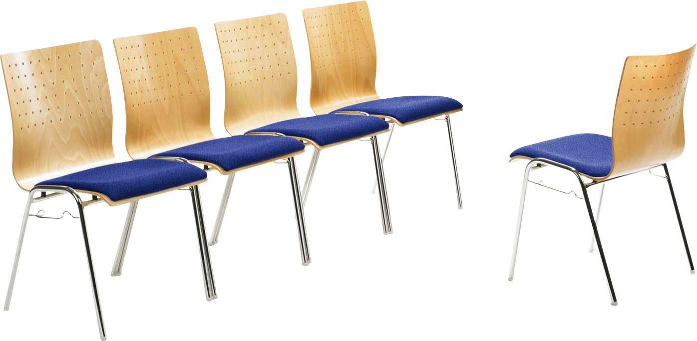 Mayer Sitzmöbel Besucherstuhl 2118, Stapelstuhl stapelbar bis 10 Stk. Mittelblau | Mittelblau | Besucherstühle