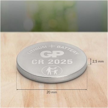 GP Batteries CR2025 GP Lithium Knopfzelle 3V 10 Stück Batterie, (3,0 V)