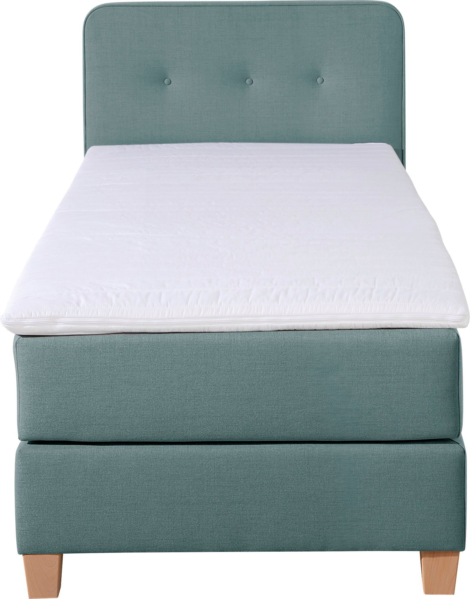 Home affaire Boxspringbett Fargo, inkl. Topper, in 3 Matratzenarten, in Samt- oder Strukturstoff