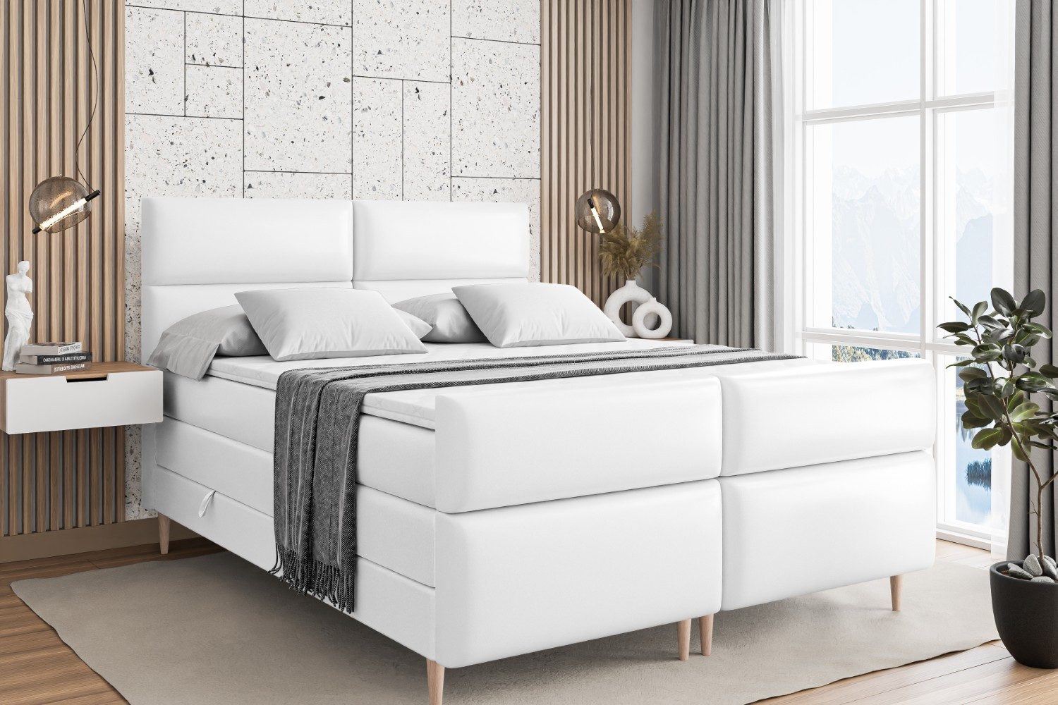 ALTDECOR Boxspringbett BOXI3-F-Z KING (Multipocket-Matratze H4, günstig online kaufen