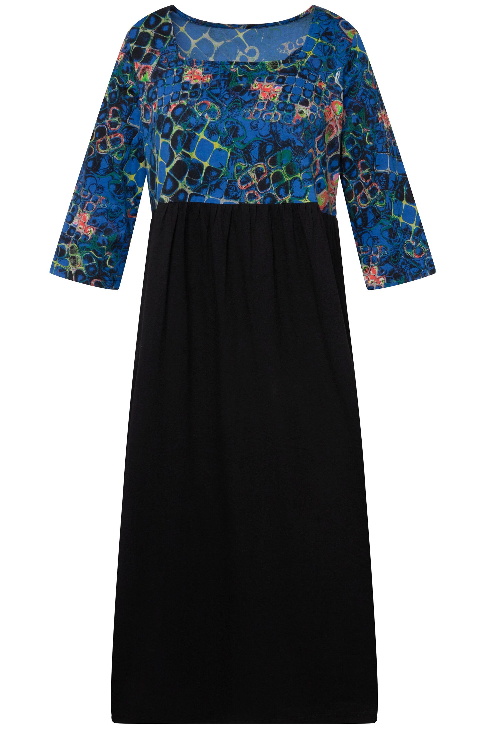 Ulla Popken Maxikleid Jerseykleid A-Line Empirenaht Taschen 3/4-Arm günstig online kaufen