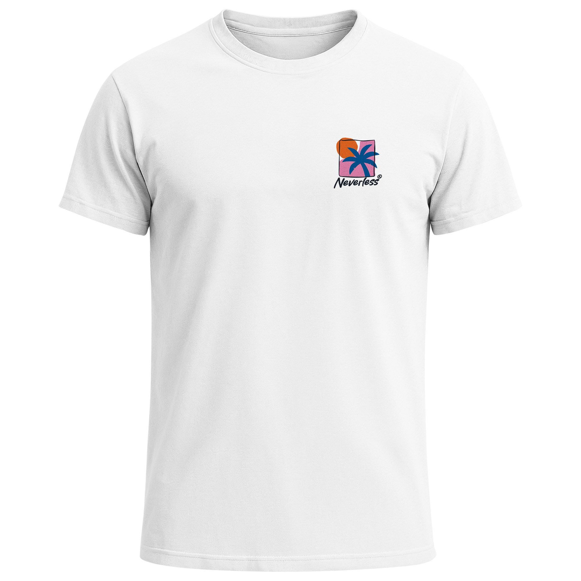 Neverless Print-Shirt Herren T-Shirt Backprint Surfer Wellen Sunset Grafikp günstig online kaufen