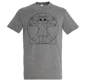 Youth Designz Print-Shirt Da Vinci Katze Herren T-Shirt mit lustigen Logo für Herren