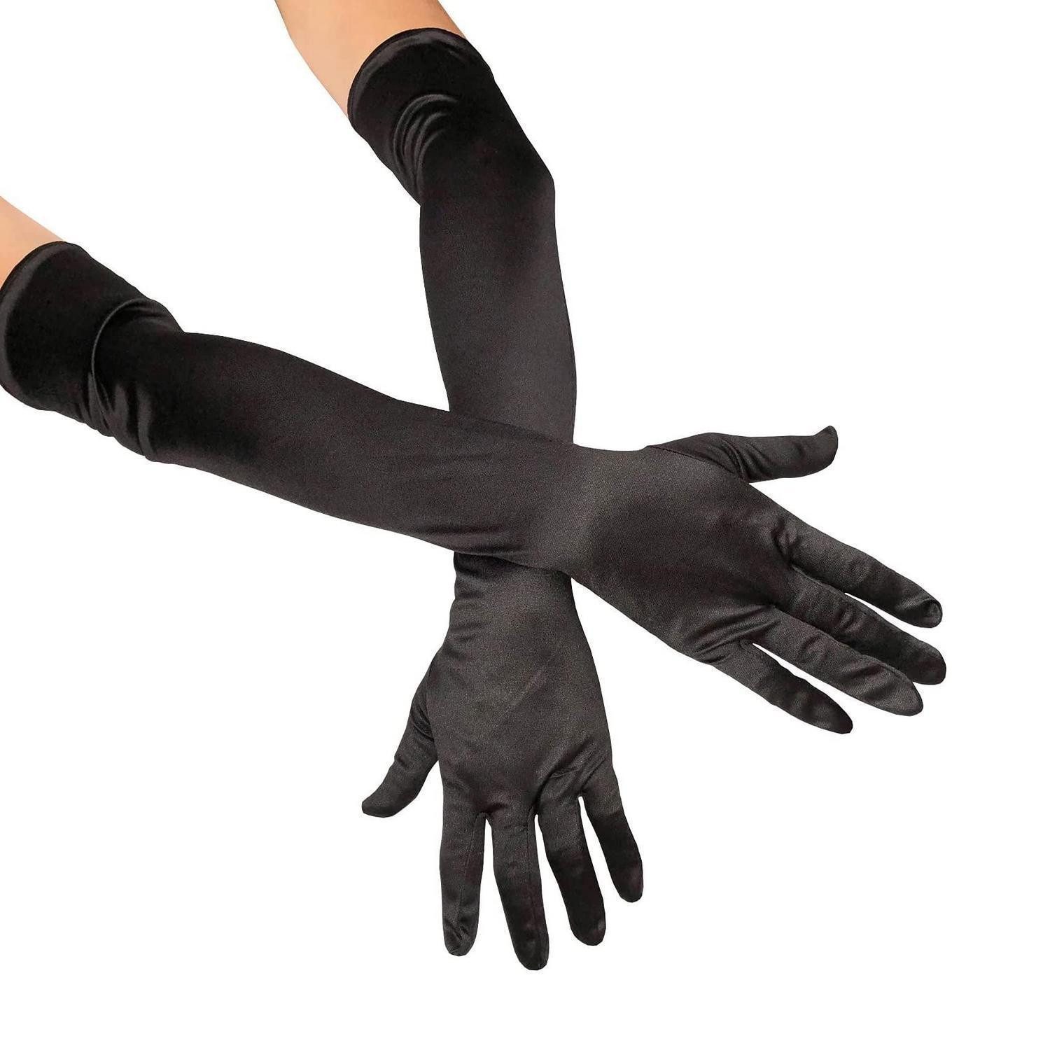 LuxusKollektion Abendhandschuhe Opernhandschuhe Schwarz Damen (1-St)